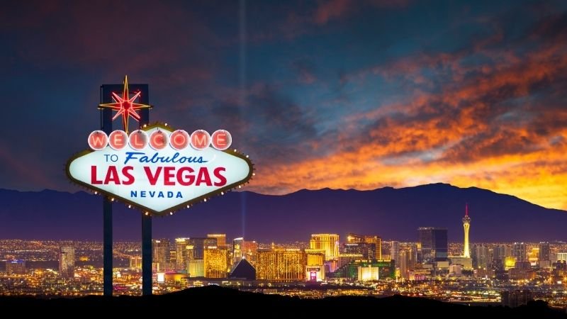 cartel de bienvenidos a Las Vegas 